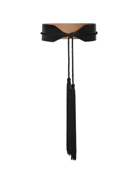Tassel-detail leather bustier belt by ALAIA