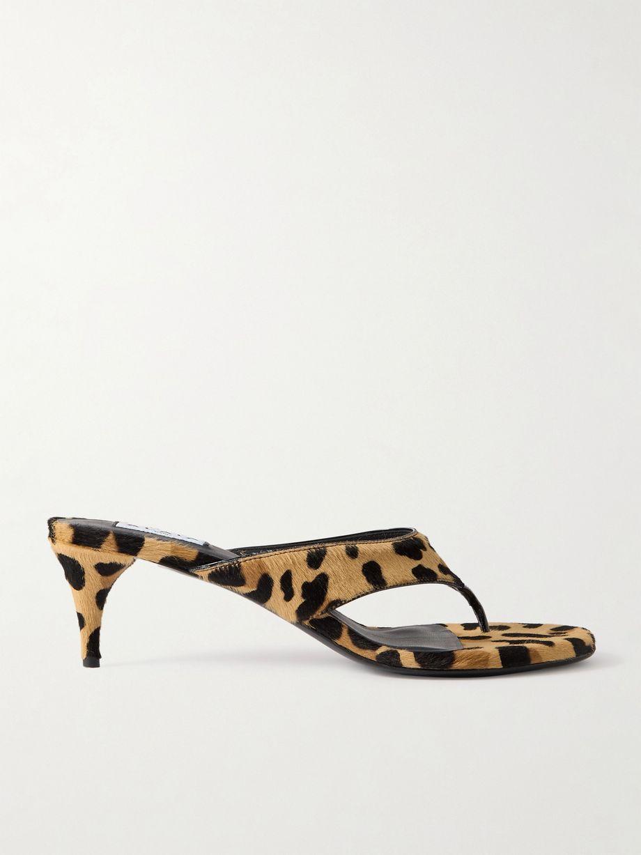 Tong 55 leopard-print calf hair sandals by ALAIA