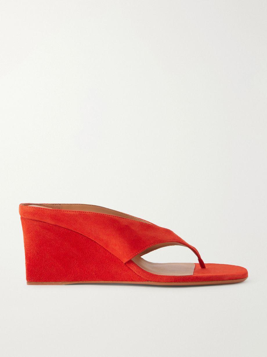 Tong 75 suede wedge sandals by ALAIA