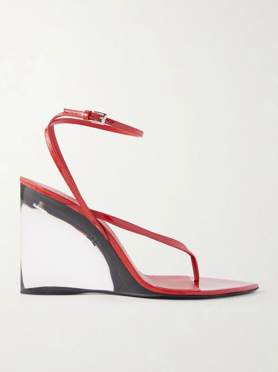 Tong 90 patent-leather wedge sandals by ALAIA
