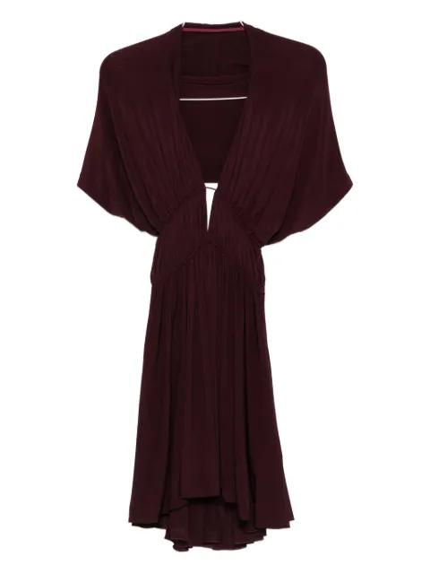 V-neck gathered day dress by ALAIA