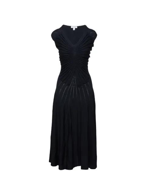 V-neck pleated midi dress by ALAIA