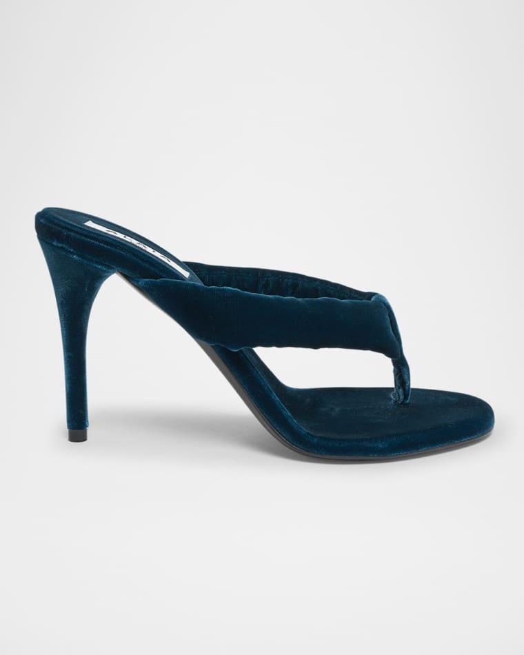 Velvet Stiletto Thong Sandals by ALAIA