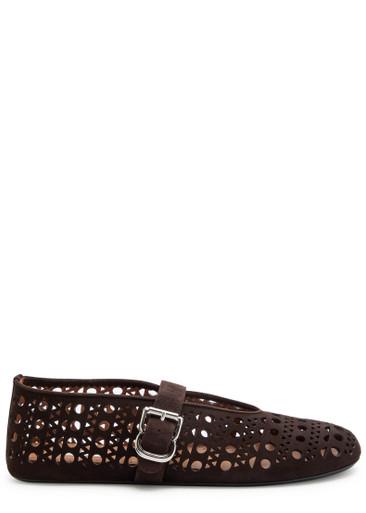Vienne cut-out suede ballet flats by ALAIA