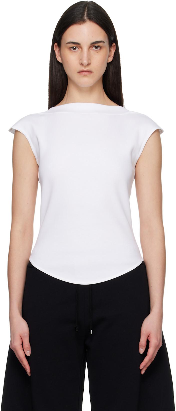 White Cap Cotton T-shirt by ALAIA