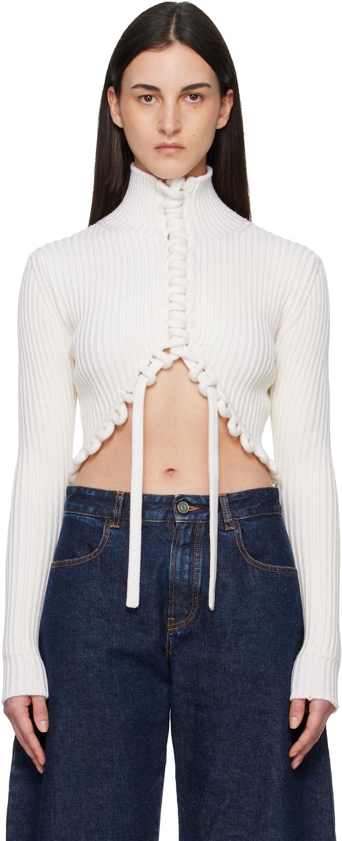 White Cropped Sweater by ALAIA