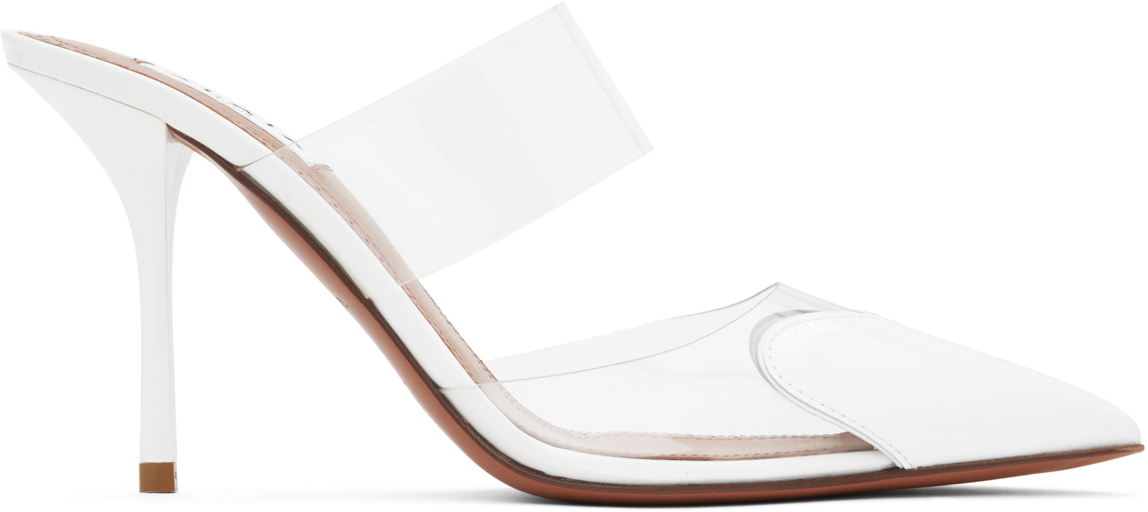 White Le Coeur Mules by ALAIA