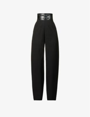 Wide-leg high-rise cotton trousers by ALAIA