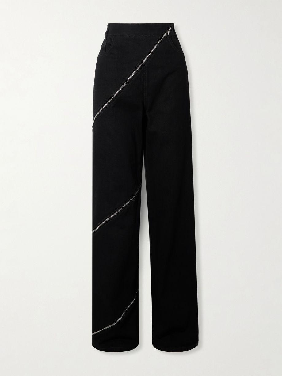 Zip-embellished wide-leg jeans by ALAIA