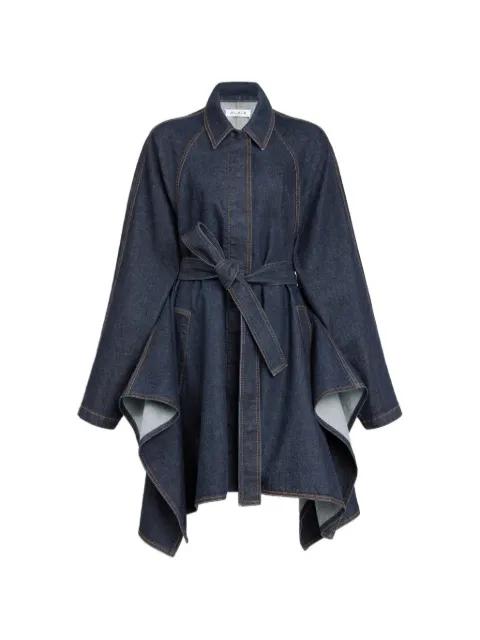 belted denim oversized coat by ALAIA