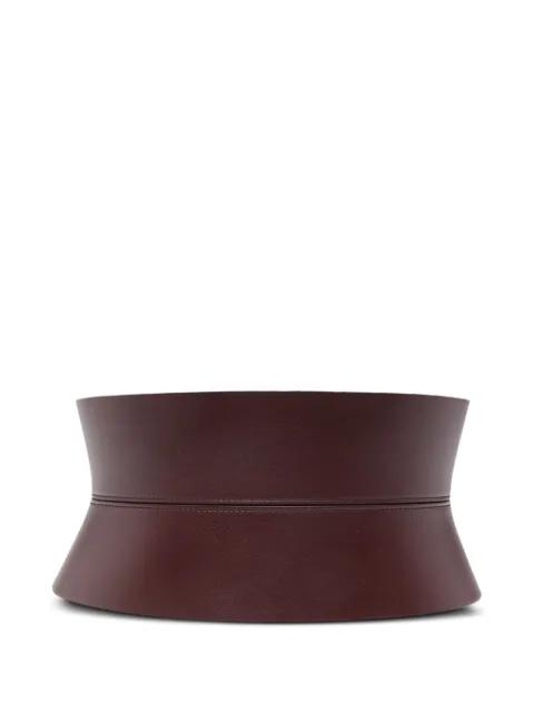 calfskin leather wide belt by ALAIA