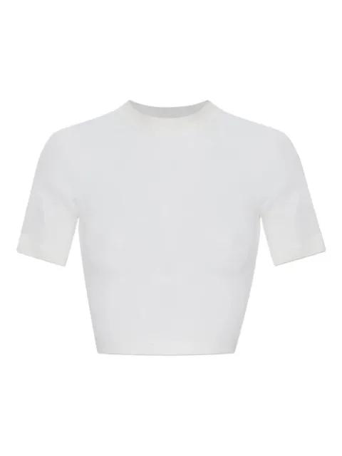 crem-neck crop T-shirt by ALAIA