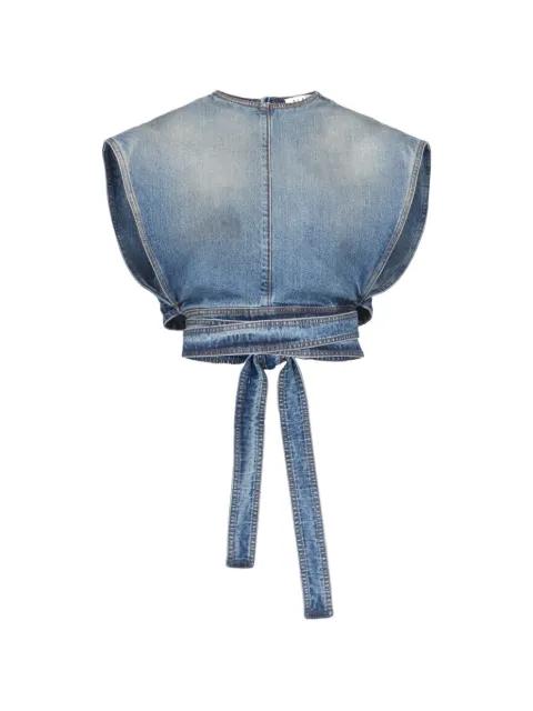 denim crop top by ALAIA