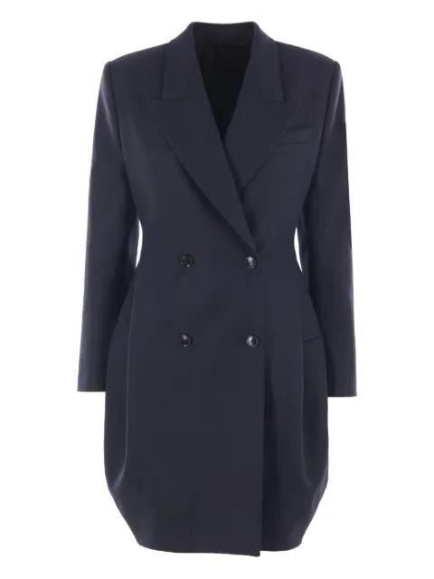 double-breasted padded-shoulder coat by ALAIA