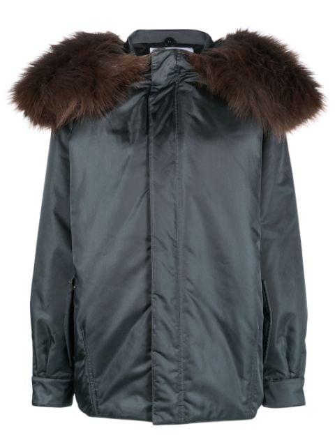 faux-fur-trim bomber jacket by ALAIA