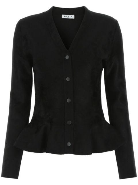 flared-hem cardigan by ALAIA