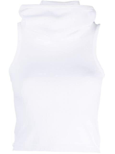 hoodied knitted crop top by ALAIA