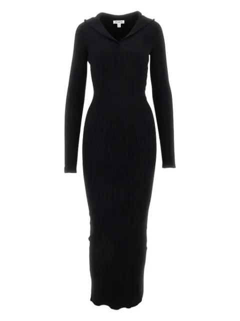 hoodied ribbed midi dress by ALAIA