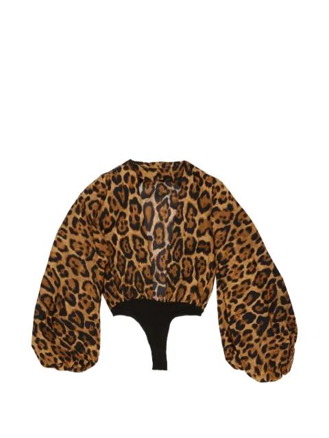 leopard-print backless bodysuit by ALAIA