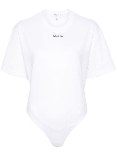 logo-embroidered cotton body by ALAIA