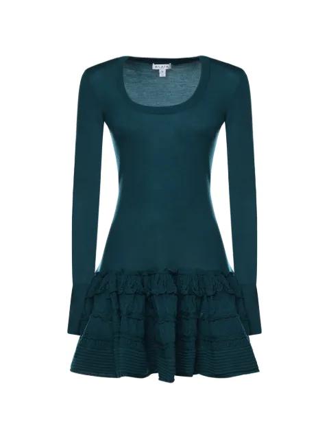 long-sleeveruffled mini dress by ALAIA