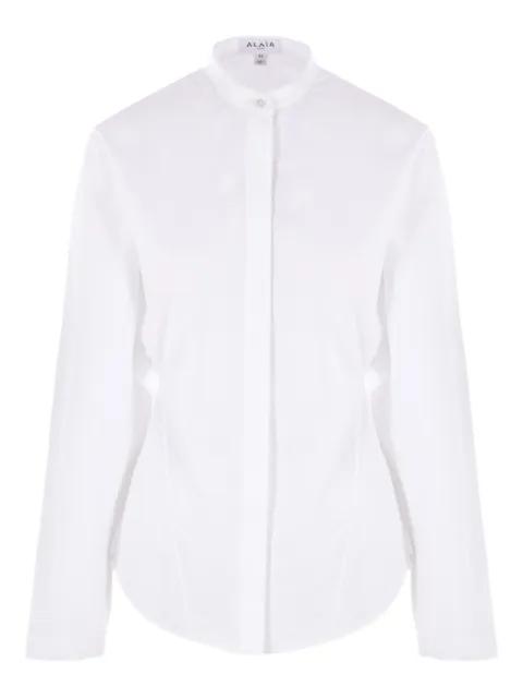 mandarin-collar cinched-waist shirt by ALAIA