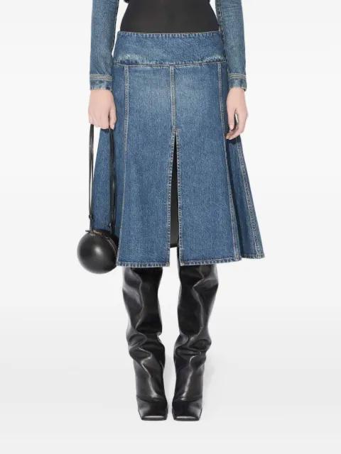 panelled denim midi skirt by ALAIA