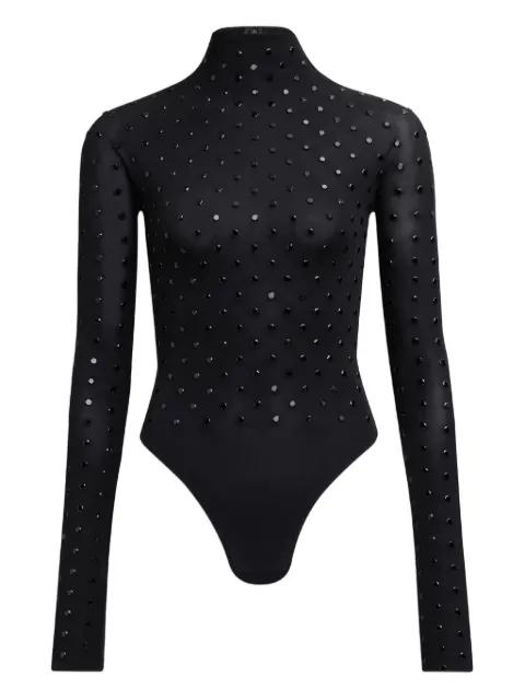 rhinestone high-neck bodysuit by ALAIA