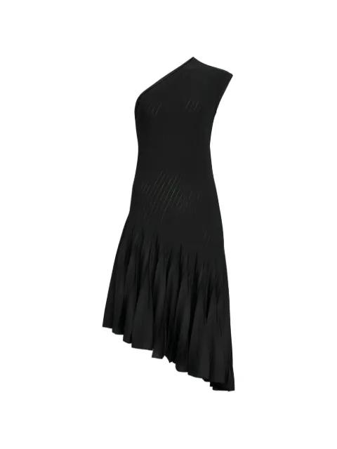ribbed one-shoulder asymmetric mini dress by ALAIA