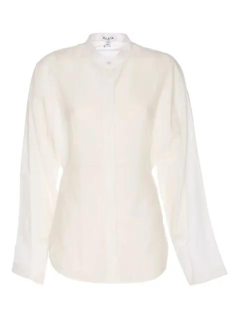 round-hem mandarin-collar blouse by ALAIA