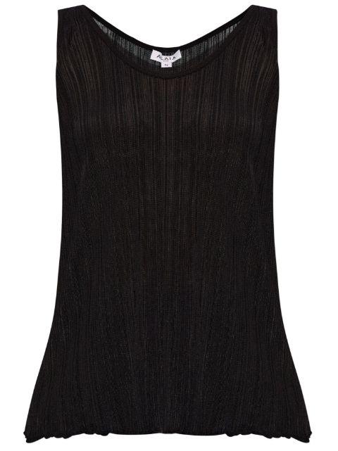 scoop-neck pleated tank top by ALAIA