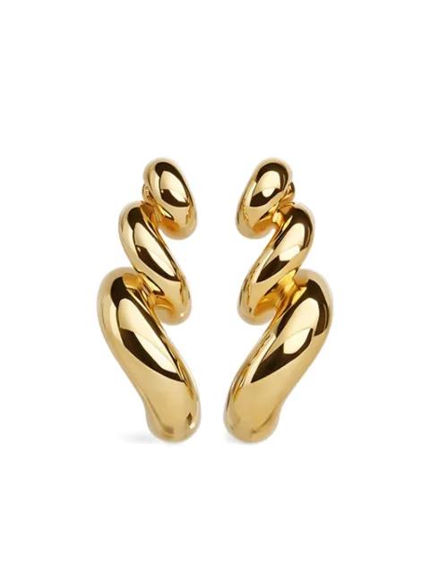 sculpted brass earrings by ALAIA
