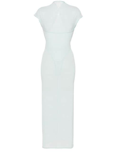 semi-sheer corset maxi dress by ALAIA