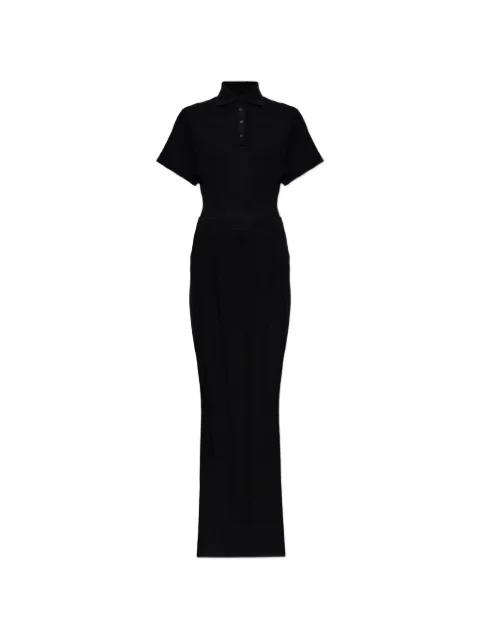 sheer-panel polo maxi dress by ALAIA