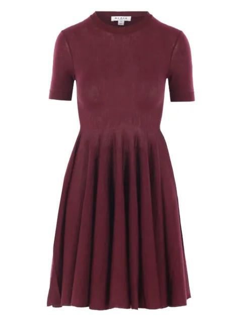 short-sleeve flared dress by ALAIA