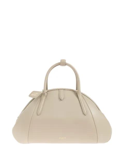 top-handle leather tote bag by ALAIA