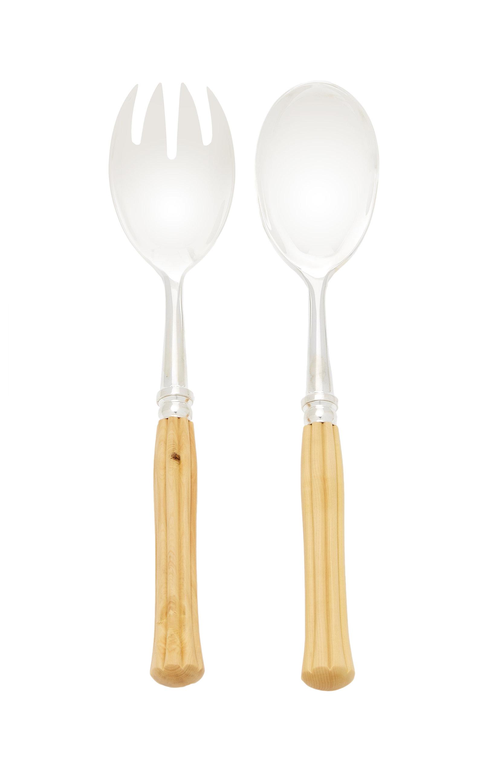 Alain Saint-Joanis - Majestic Boxwood Silver-Plated Salad Set  - Metallic - Moda Operandi by ALAIN SAINT-JOANIS