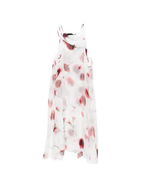 carnation-print silk dress by ALAINPAUL
