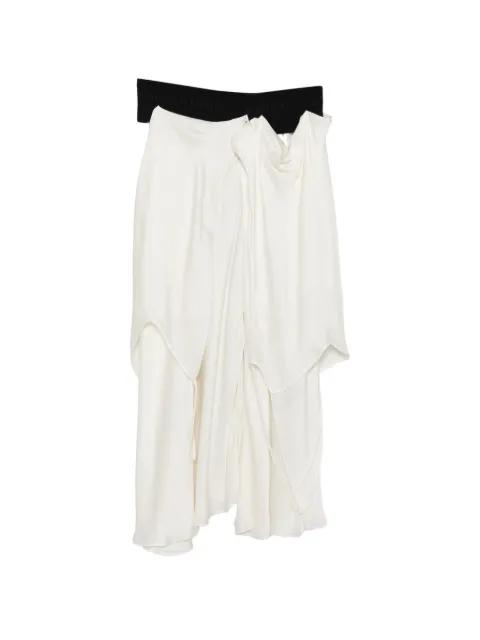 draped logo-waistband asymmetric midi skirt by ALAINPAUL
