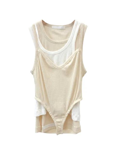 ribbed layered-effect tank top by ALAINPAUL