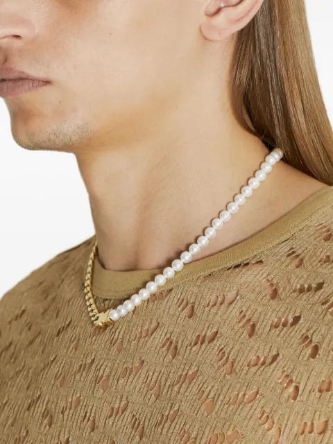 chain-pearl necklace by ALAN CROCETTI
