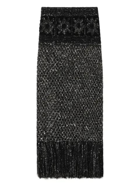 City Lights sequin-embellished fringe maxi skirt by ALANUI