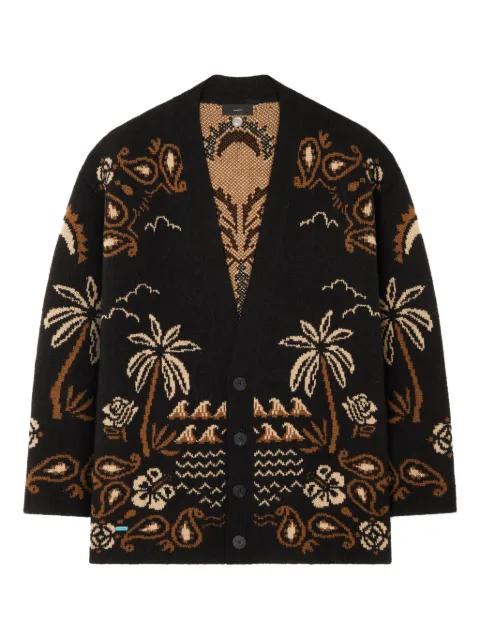 Glimpse of Eden palm-tree paisley cardigan by ALANUI