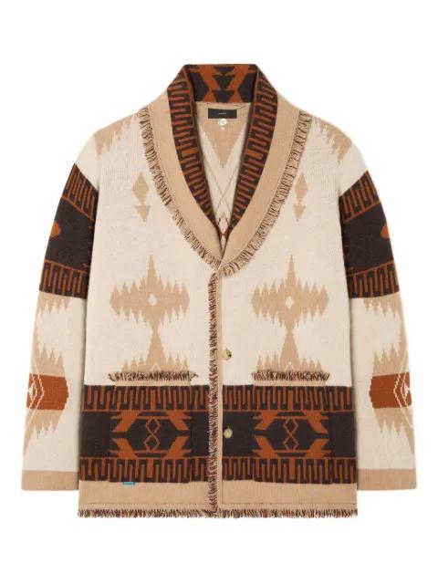 Icon jacquard fringed cardigan by ALANUI
