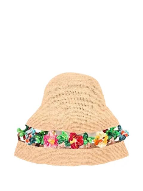 Sea Nomad floral-appliqué hat by ALANUI