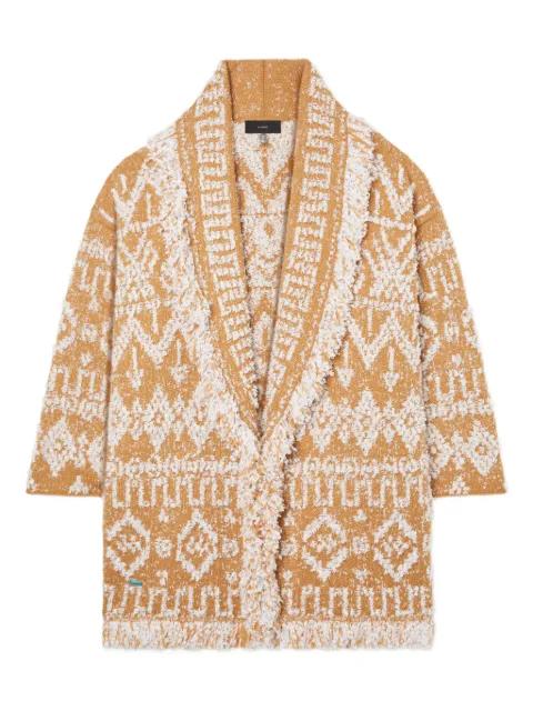 Send Beat geometric-pattern fringed cardi-coat by ALANUI