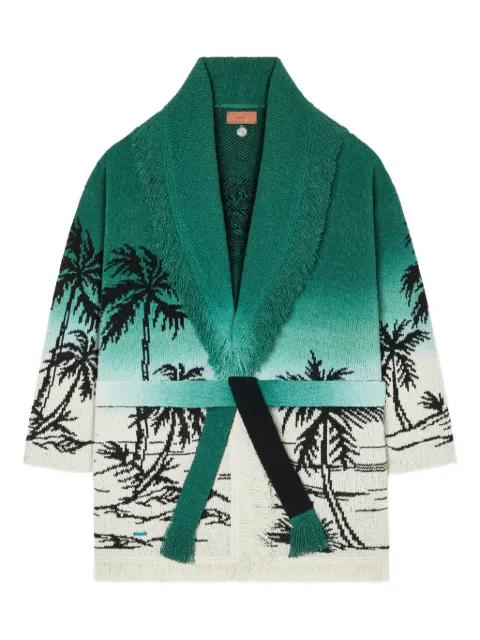 Wave Bloom fringed cardi-coat by ALANUI