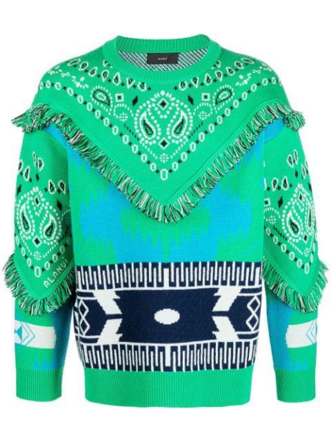 bandana-print frayed jumper by ALANUI