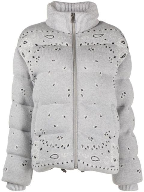 bandana-print zip-up down jacket by ALANUI