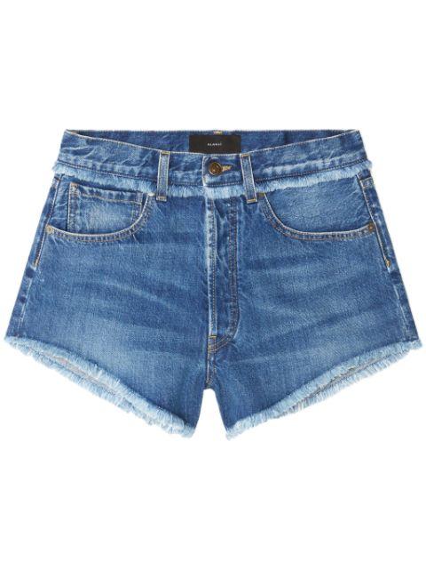 fringed cotton-denim shorts by ALANUI